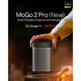 XGIMI MOGO 2 PRO GTV| Full hd Portable Projector, Google TV OS w/ Netflix, 516 ANSI Lumens, Up to 200" Screen Size, 2x 8W Dolby Audio Speakers, Powerbank Supported, for Home/Office/Camping/Travel