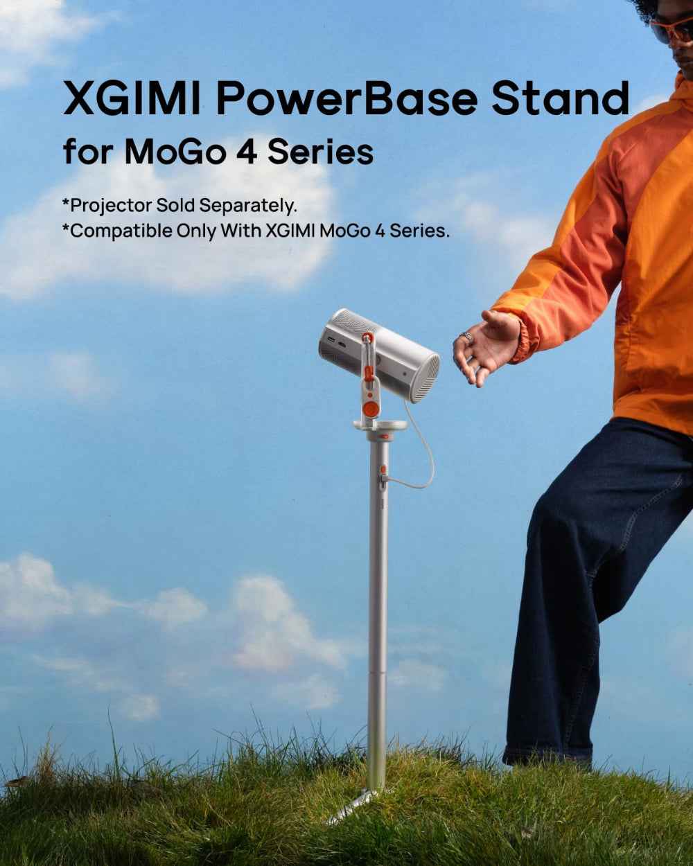 XGIMI PowerBase Stand for MoGo 4 Series| Innovative 2-in-1 Tripod Stand w/ Built-in PowerBank 20K mAh, Foldable, Lightweight & Portable, Rechargeable w/ USB-C Port, for Mogo 4 Projectors