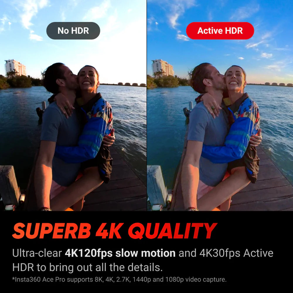 Insta360 Ace Pro Waterproof Action Camera Co-Engineered with Leica, 1/1.3" Sensor and AI Noise Reduction for Unbeatable Image Quality, 4K120fps, 2.4" Flip Screen & Advanced AI Features - Black