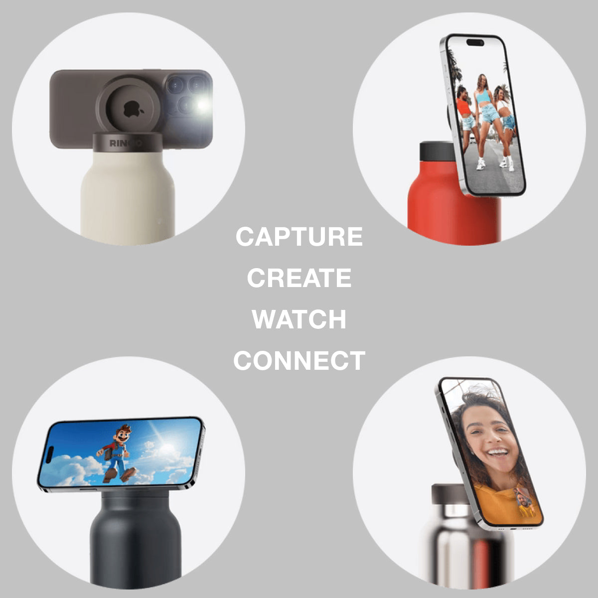 Ringo MagSafe Water Bottle + Free Magnetic Booster Ring - 709ml (24oz) / 946ml (32oz) -  Orange