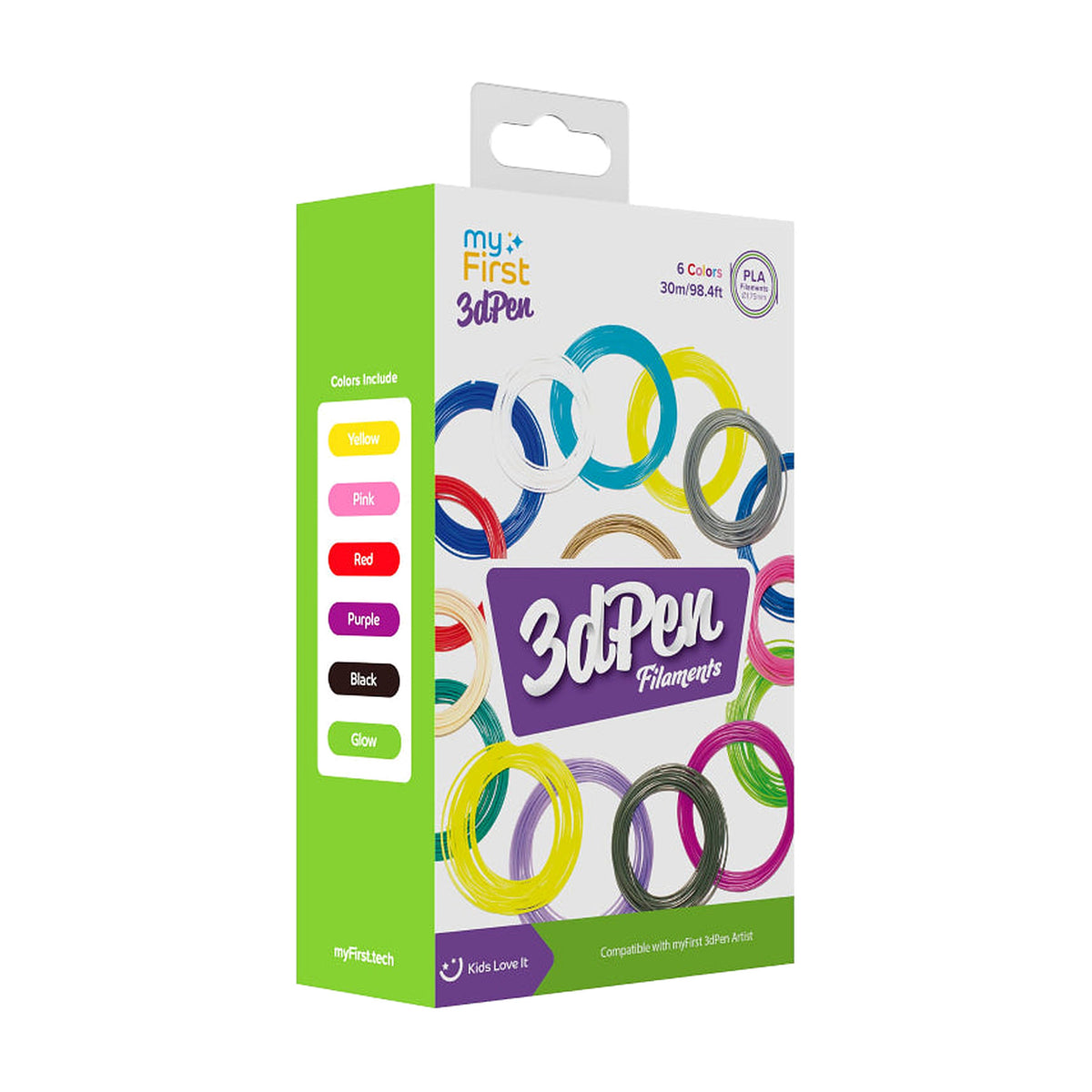 myFirst 3dPen Artist Filament 5 Colors Mega Pack, Red/Purple - Warm Colors