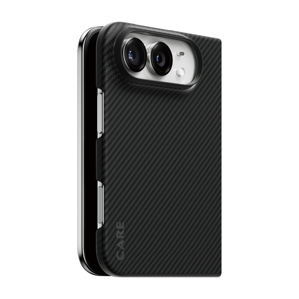 CARE by PanzerGlass Discovery Case for iPhone Duo | MagSafe, Premium Aramid Fiber, Steel Shock Protection, Ultra-Thin & Lightweight, Black & Grey