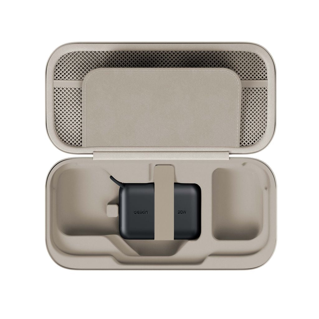 Belkin Gaming Charging Case for Nintendo Switch 2/Switch /OLED| 10K mAh Power Bank, Game Card Storage, Kickstand Groove, Sand