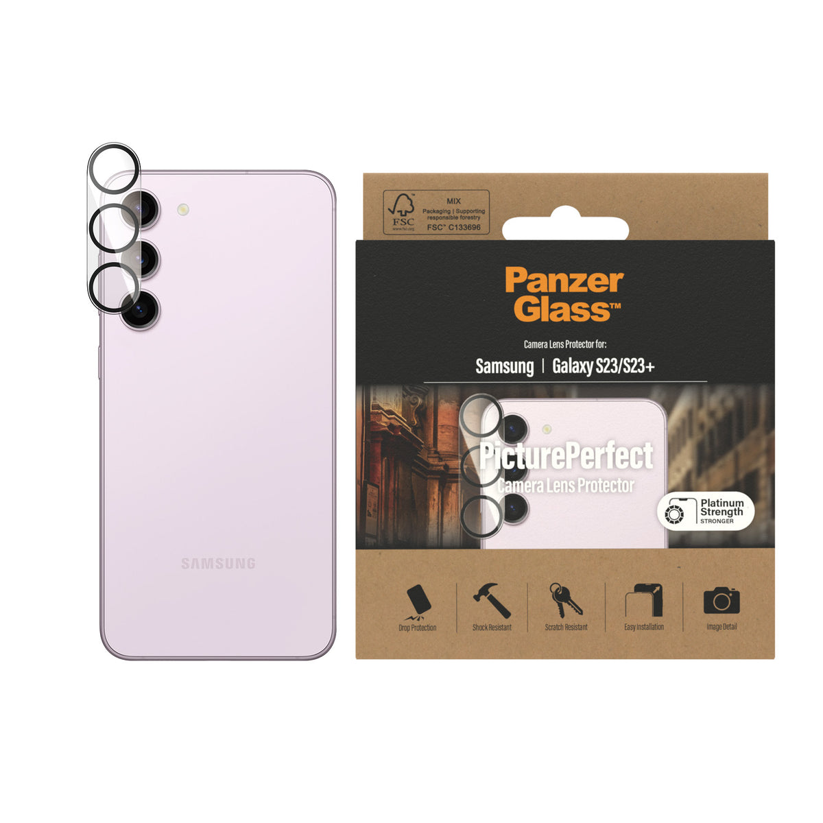 PANZERGLASS Camera Lens Protector for Samsung Galaxy S23/S23 Plus - Clear
