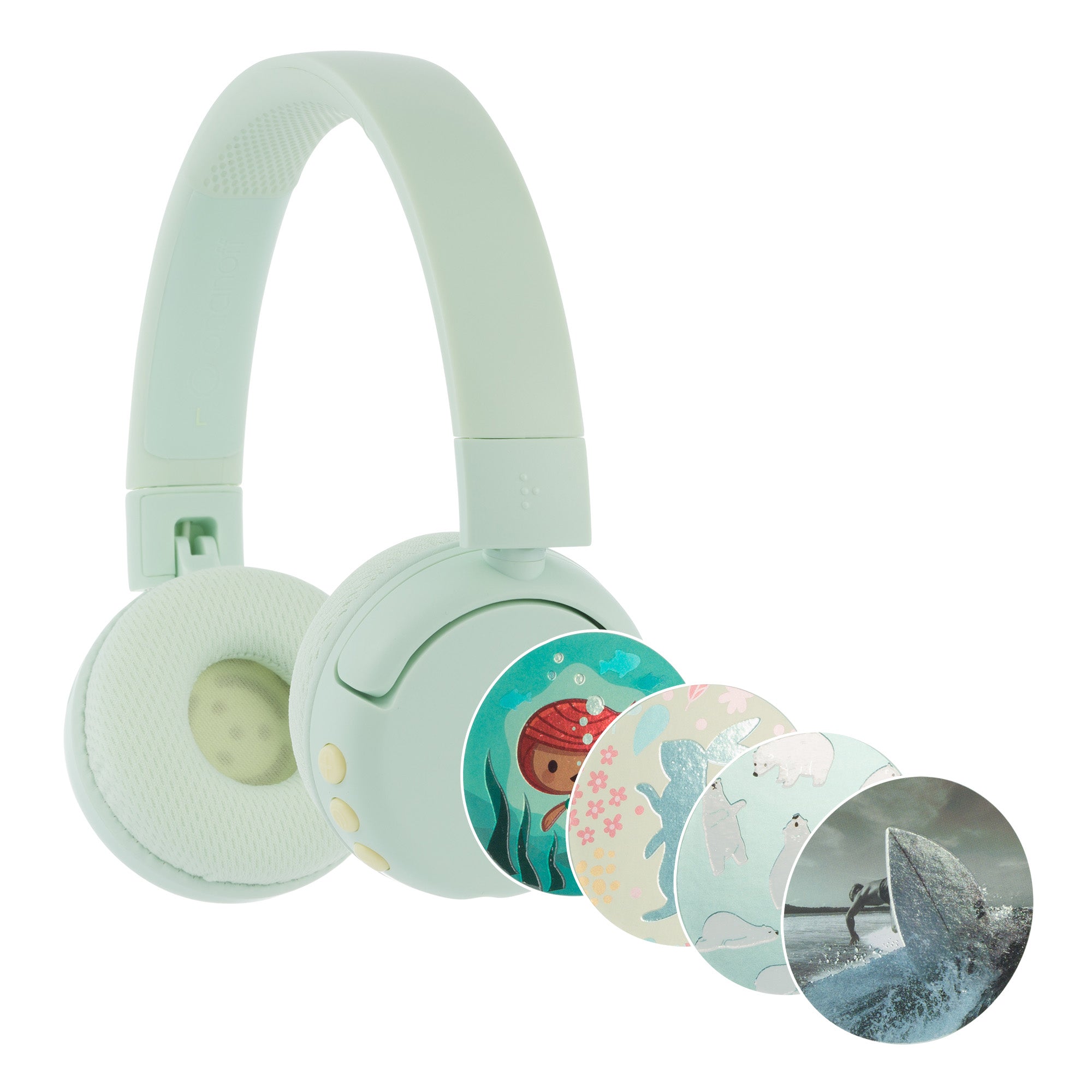BUDDYPHONES POP Fun Bluetooth Wireless Headset - Ocean Green