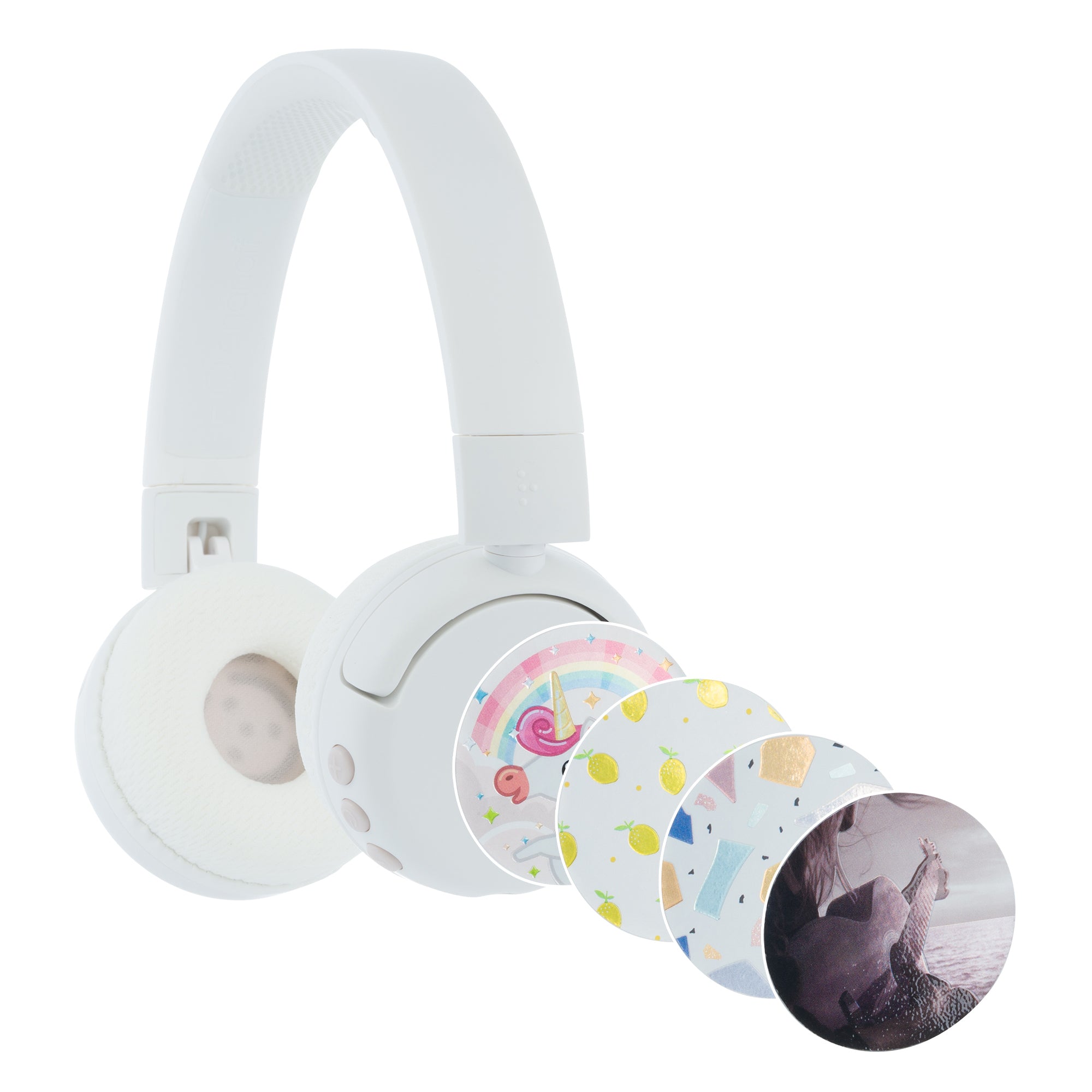 BUDDYPHONES POP Fun Bluetooth Wireless Headset - Snow White