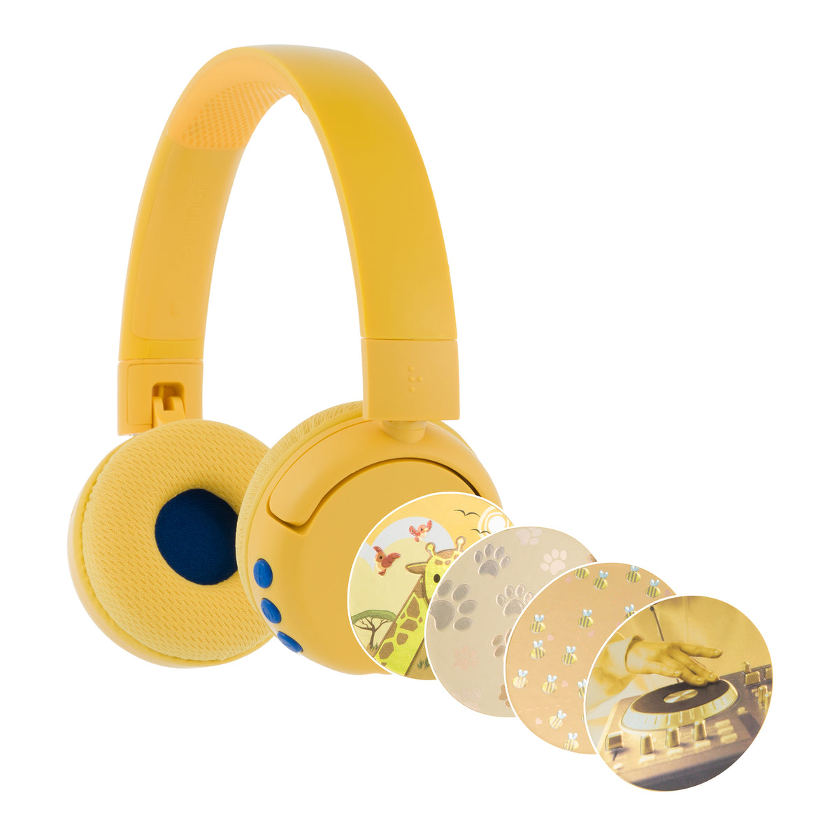 BUDDYPHONES POP Fun Bluetooth Wireless Headset - Sun Yellow