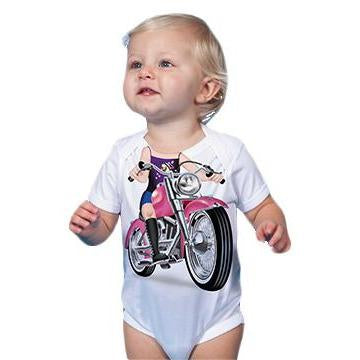 JUST ADD A KID Romper One-Piece Fat Girl Biker- up to 12 Months