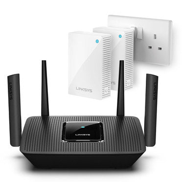 [OPEN BOX] LINKSYS Bundle - Tri-Band Mesh WiFi Router &amp; 2 Velop Plug-In Node - AC4800 (MR8300+2*WHW0101P) - UK Plug