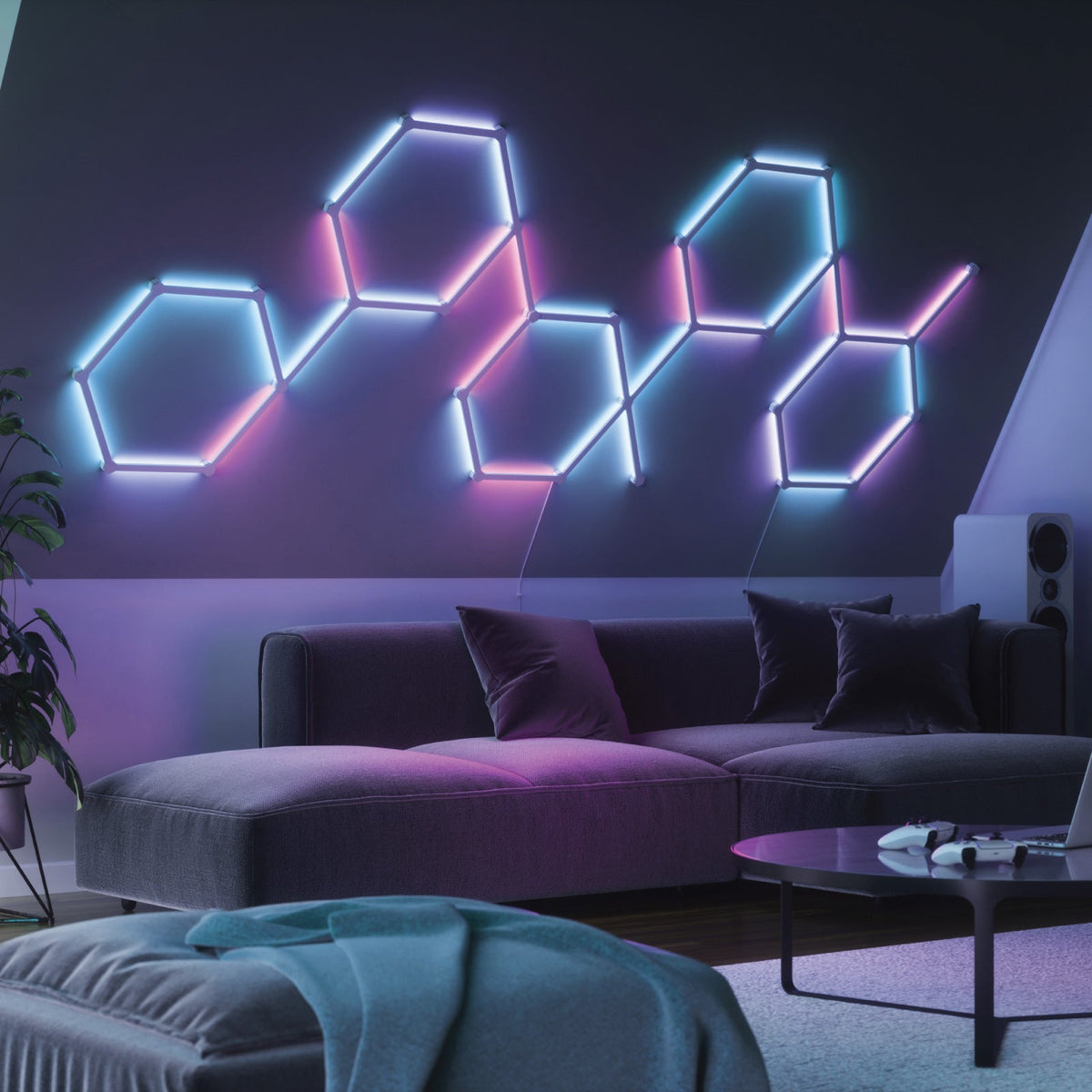 [OPEN BOX] NANOLEAF Lines Expansion Kit - Smart WiFi LED Panel System w/ Music Visualizer - 3 Pack - White