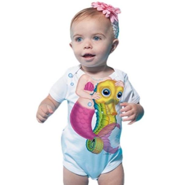 JUST ADD A KID Romper One-Piece Seahorse Rider Mermaid - up to 12 Months