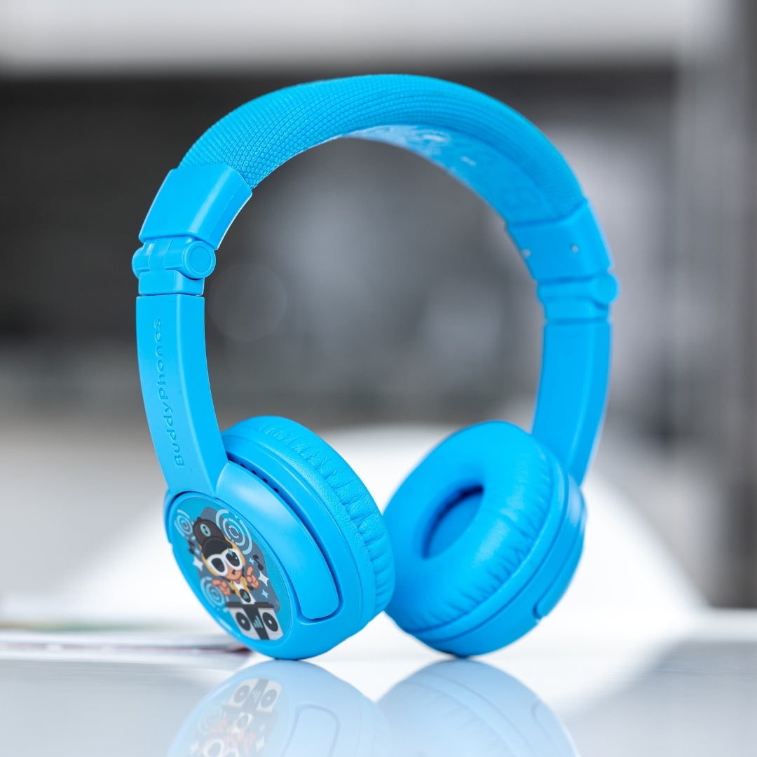 BUDDYPHONES Cosmos Plus Active Noise Cancellation Bluetooth Headphones - Cool Blue