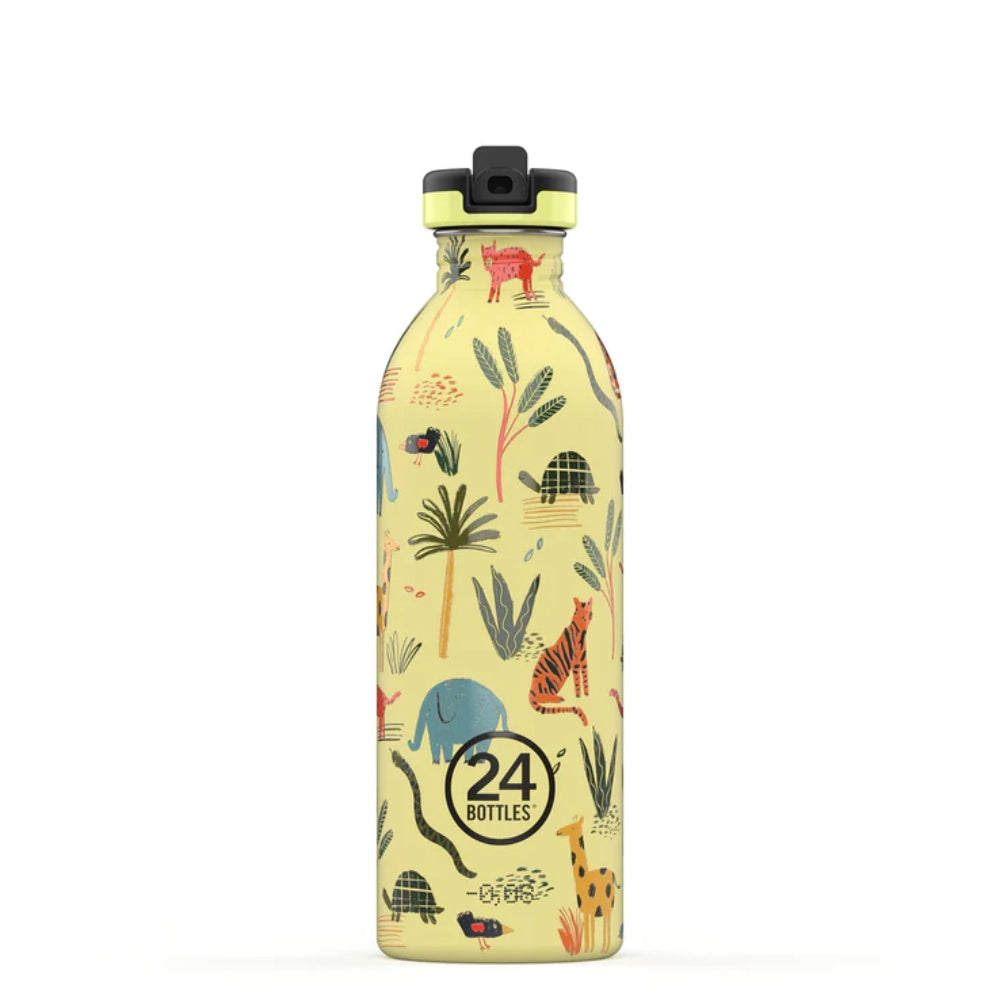 24BOTTLES Urban Bottle 500ml - Stone Jungle Friends - Yellow