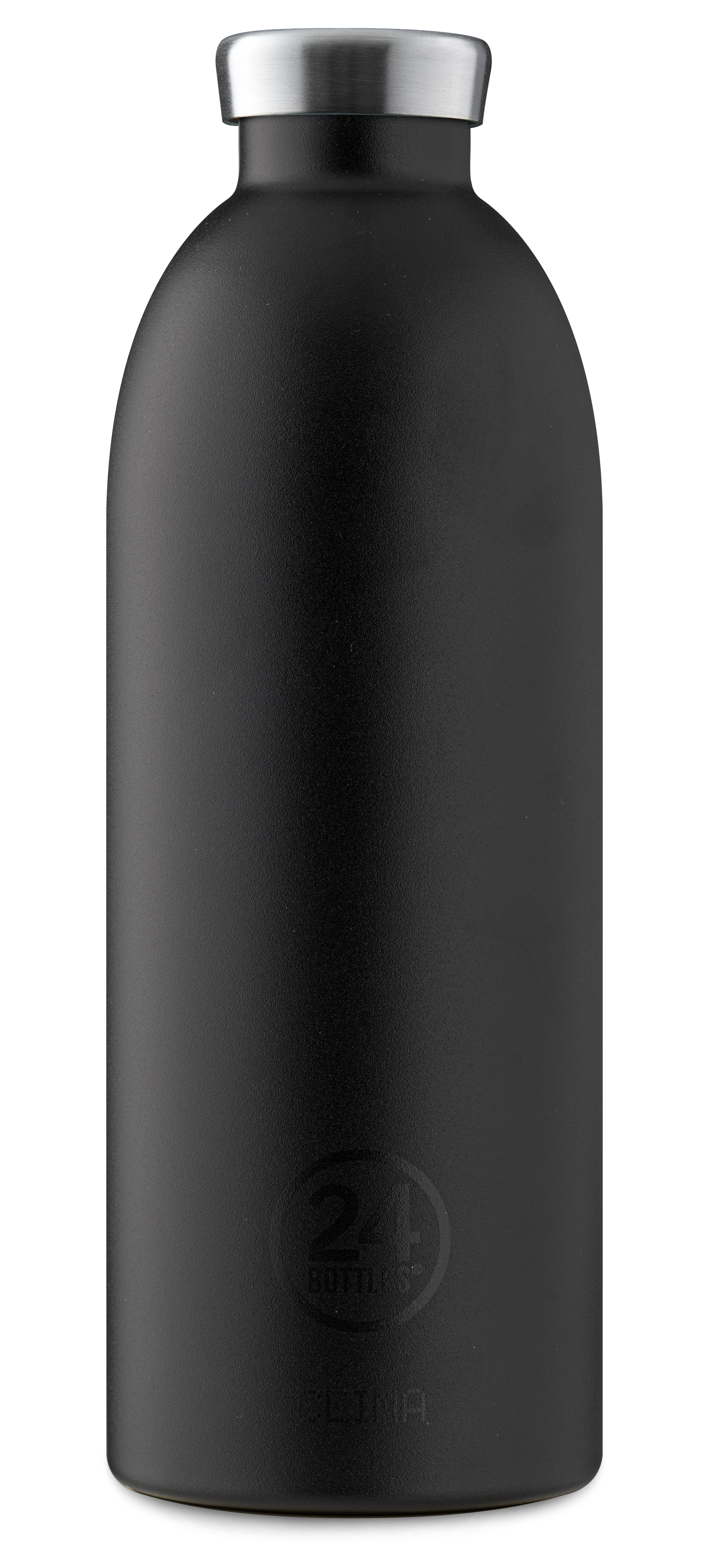 زجاجة مياه 24BOTTLES Clima مزدوجة الجدار من الفولاذ المقاوم للصدأ - 850 مل - لون أسود ستون توكسيدو