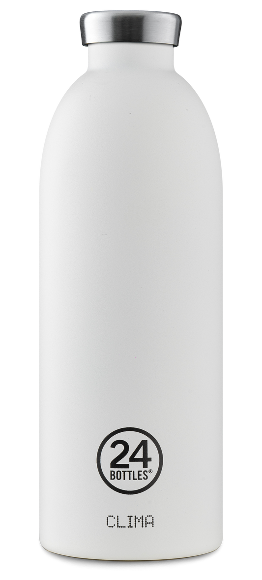 24BOTTLES Clima Double Walled Stainless Steel Water Bottle - 850ml - Stone Ice White