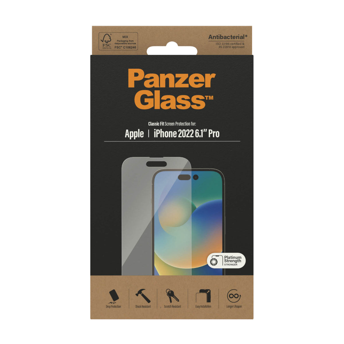 PANZERGLASS iPhone 14 Pro - Classic Fit Screen Protector - Clear