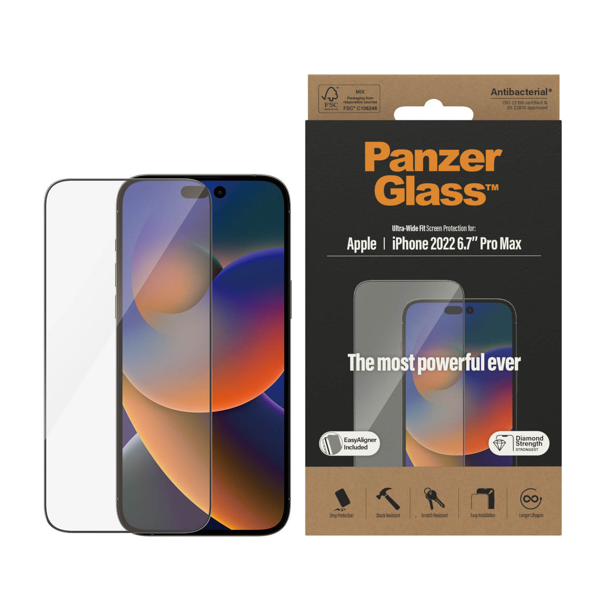 PANZERGLASS iPhone 14 Pro Max - Ultra-Wide Fit Screen Protector with Applicator - Clear