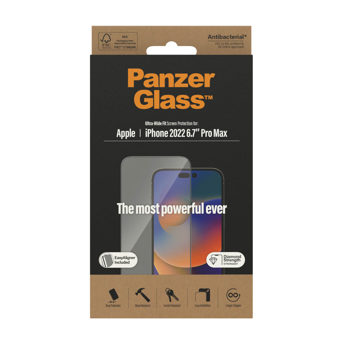 PANZERGLASS iPhone 14 Pro Max - Ultra-Wide Fit Screen Protector with Applicator - Clear