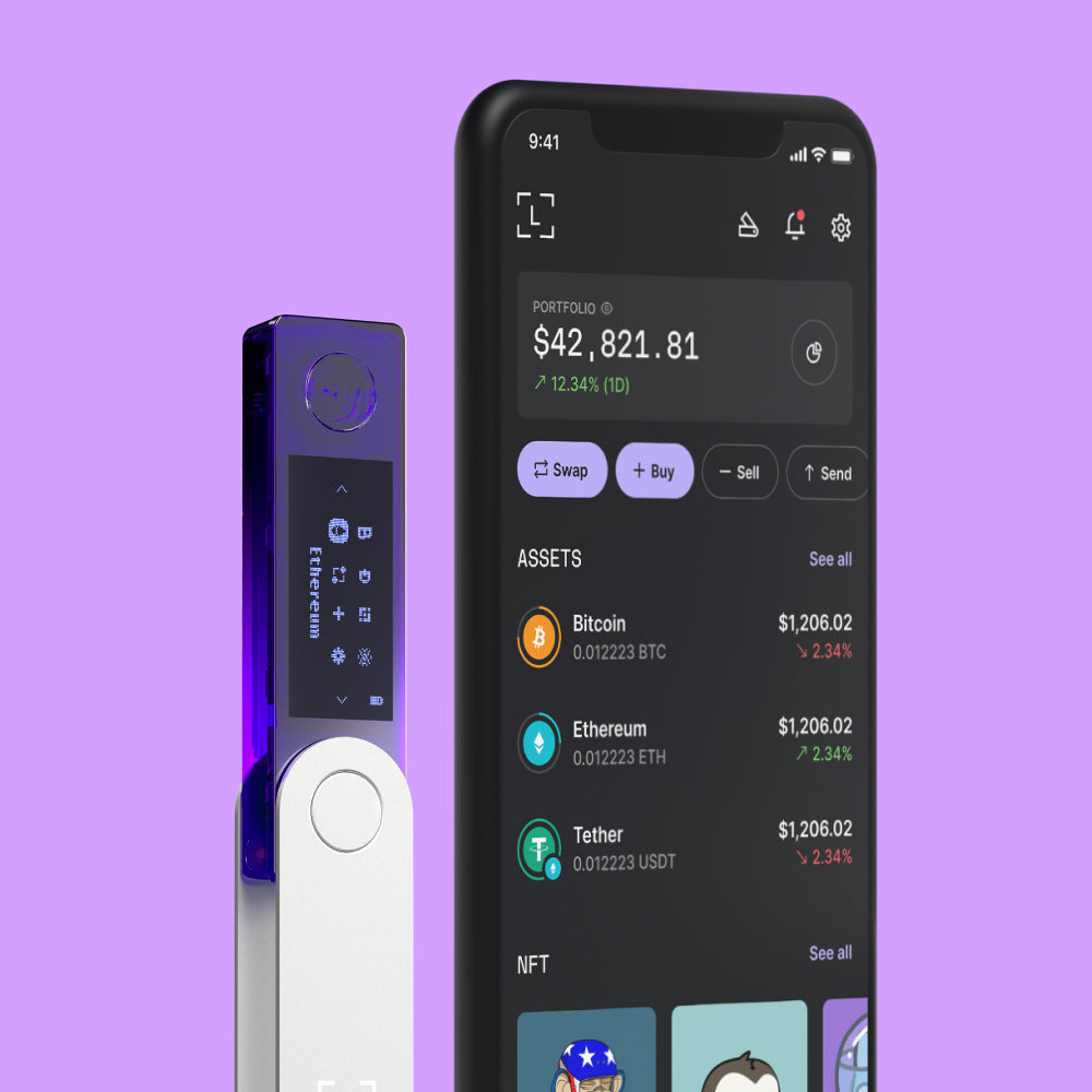 LEDGER BACKUP PACK Nano S Plus + Nano X - Crypto Hardware Wallets - Purple &amp; Blue