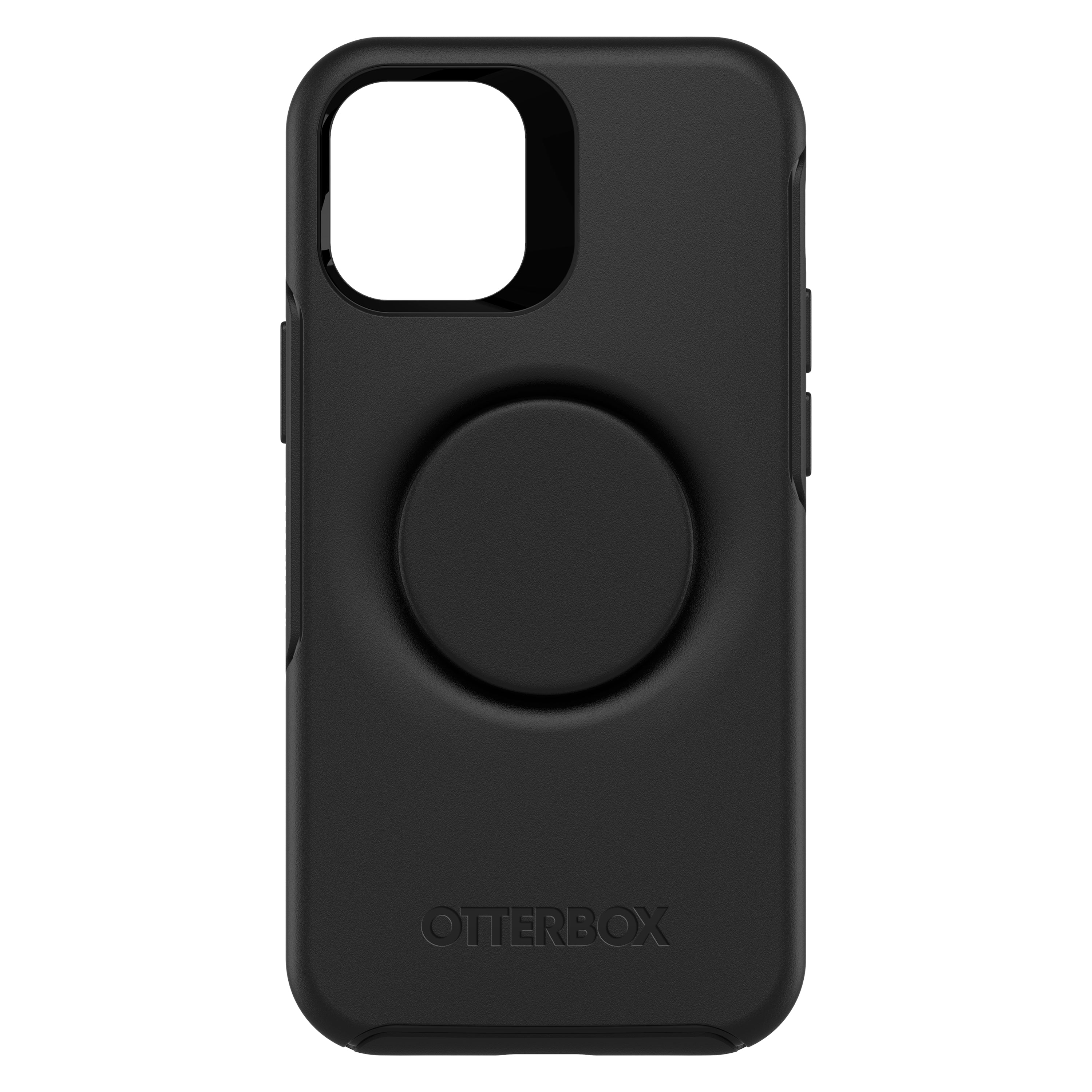 [علبة مفتوحة] غطاء Otterbox لهاتف iPhone 12 Mini - Otter مع سلسلة Pop Symmetry - أسود
