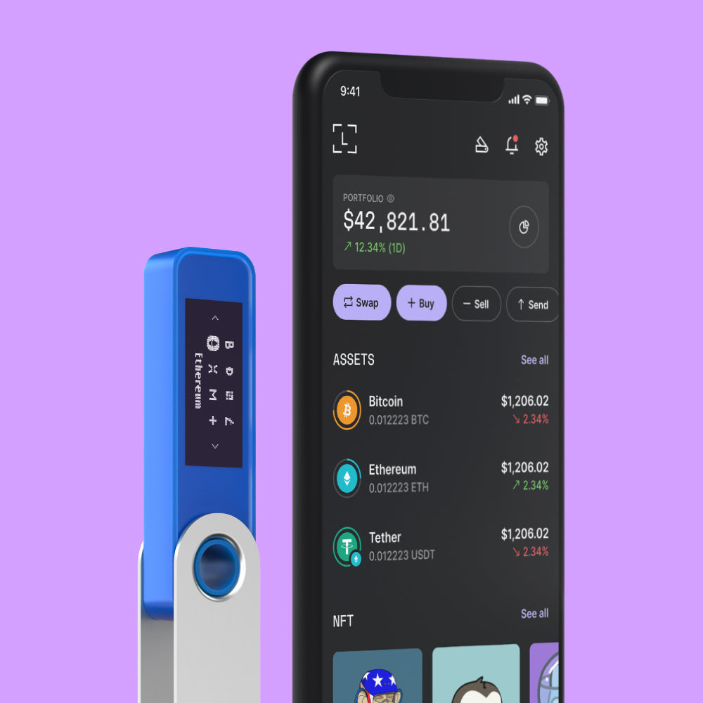 LEDGER BACKUP PACK Nano S Plus + Nano X - Crypto Hardware Wallets - Purple &amp; Blue