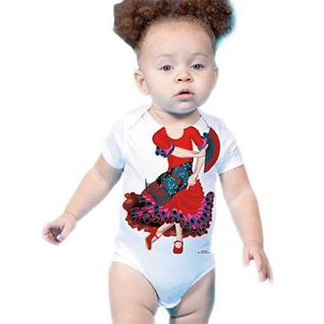 Just Add A Kid - Rompers Flamenco Dancer Red One Piece 12M (2037383921721)