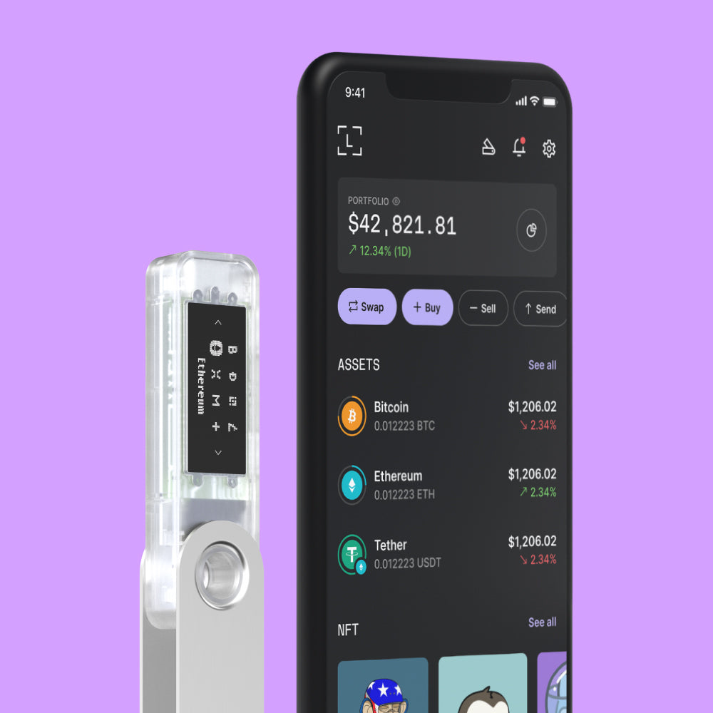 LEDGER BACKUP PACK Nano S Plus + Nano X - Crypto Hardware Wallets - Purple &amp; Clear