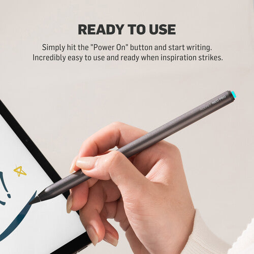 ADONIT Neo Pro Apple iPad Native Palm Rejection Stylus - Charges on the iPad via Magnetic Attachment - Gray