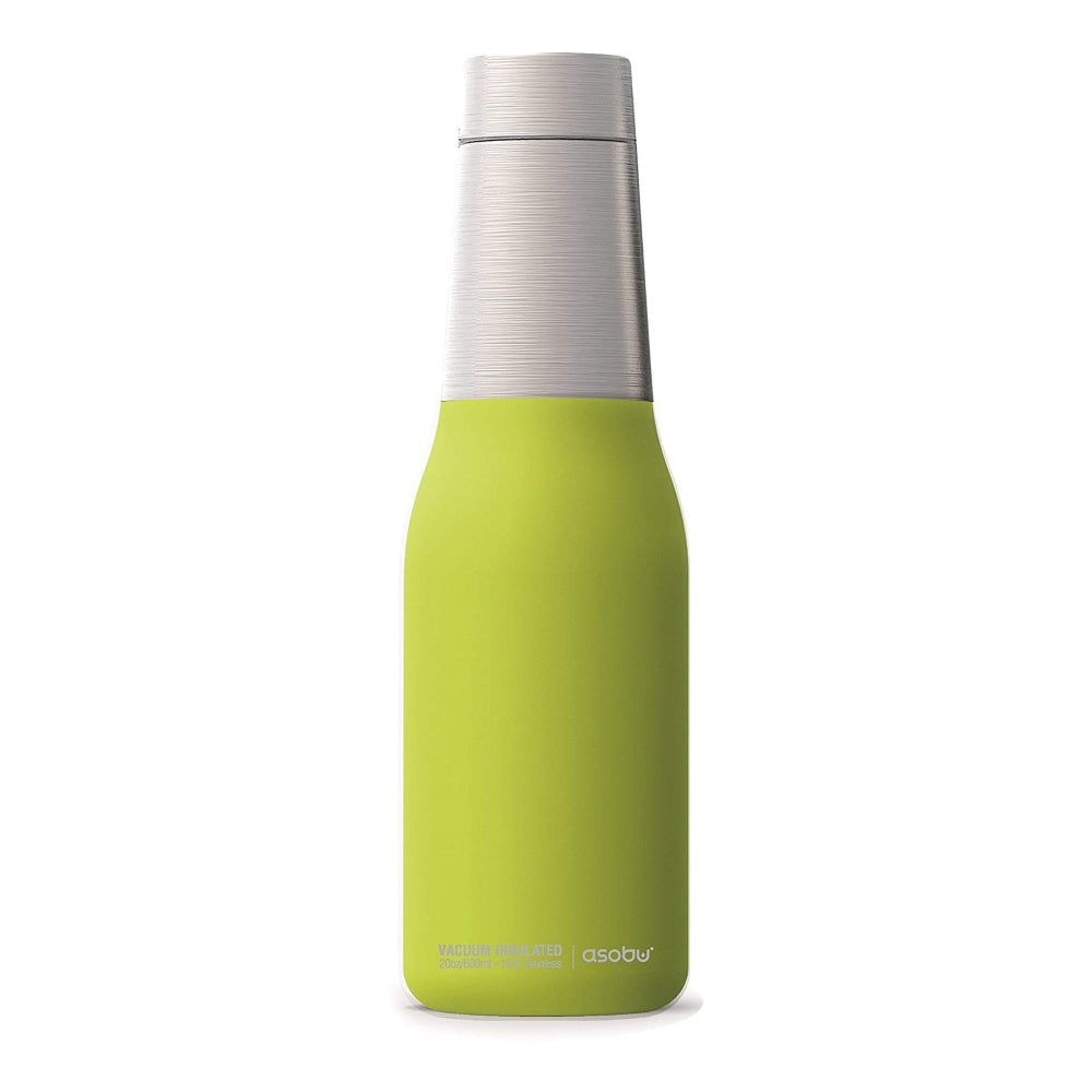 ASOBU Oasis Vacuum Insulated Double Walled Water Bottle Lime 600 ml