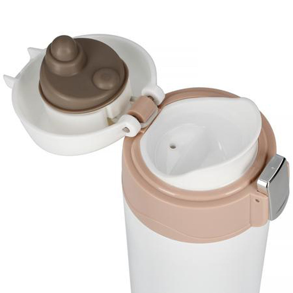 [OPEN BOX] ASOBU Diva Insulated Vacuum Beverage Thermos Container - White Brown