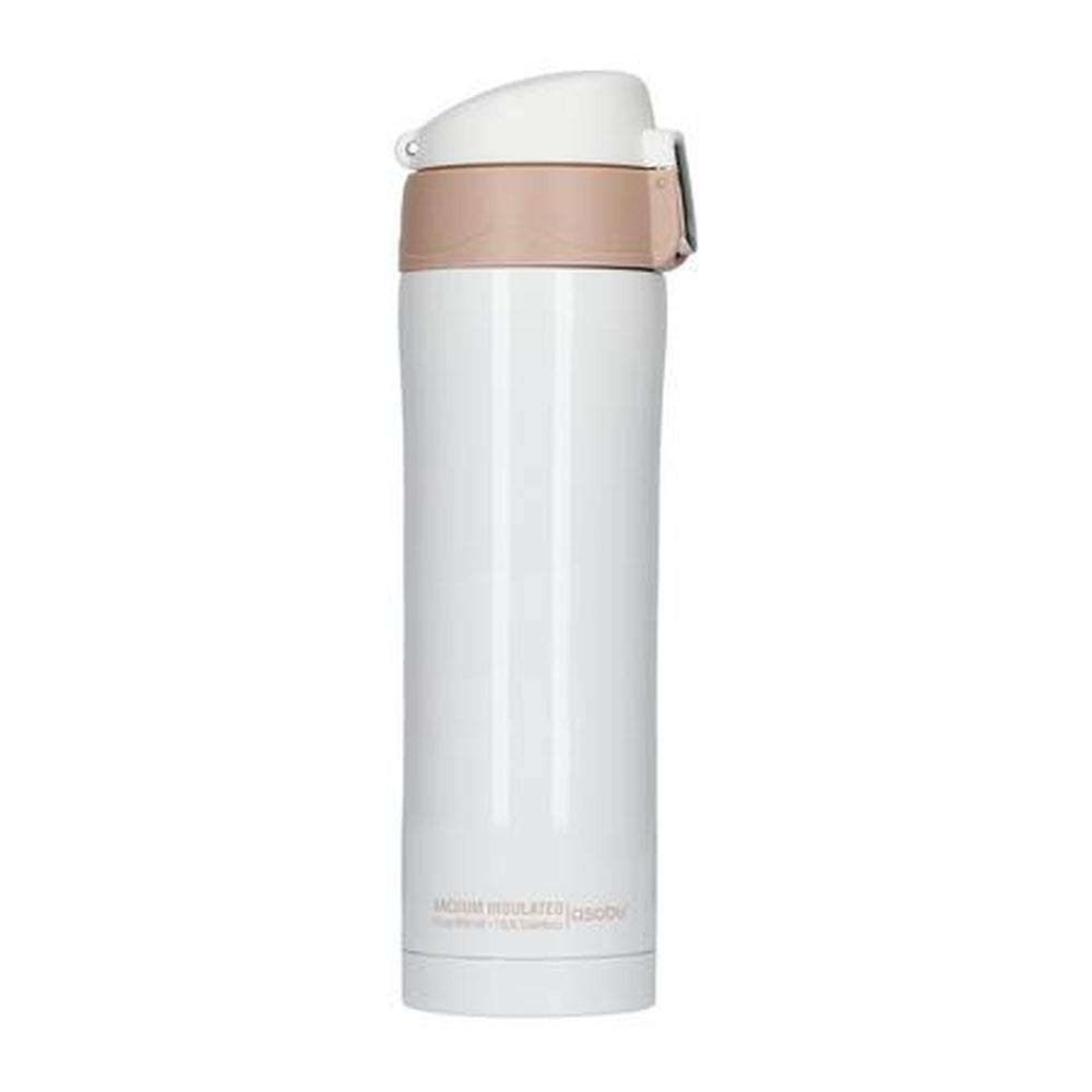 [OPEN BOX] ASOBU Diva Insulated Vacuum Beverage Thermos Container - White Brown