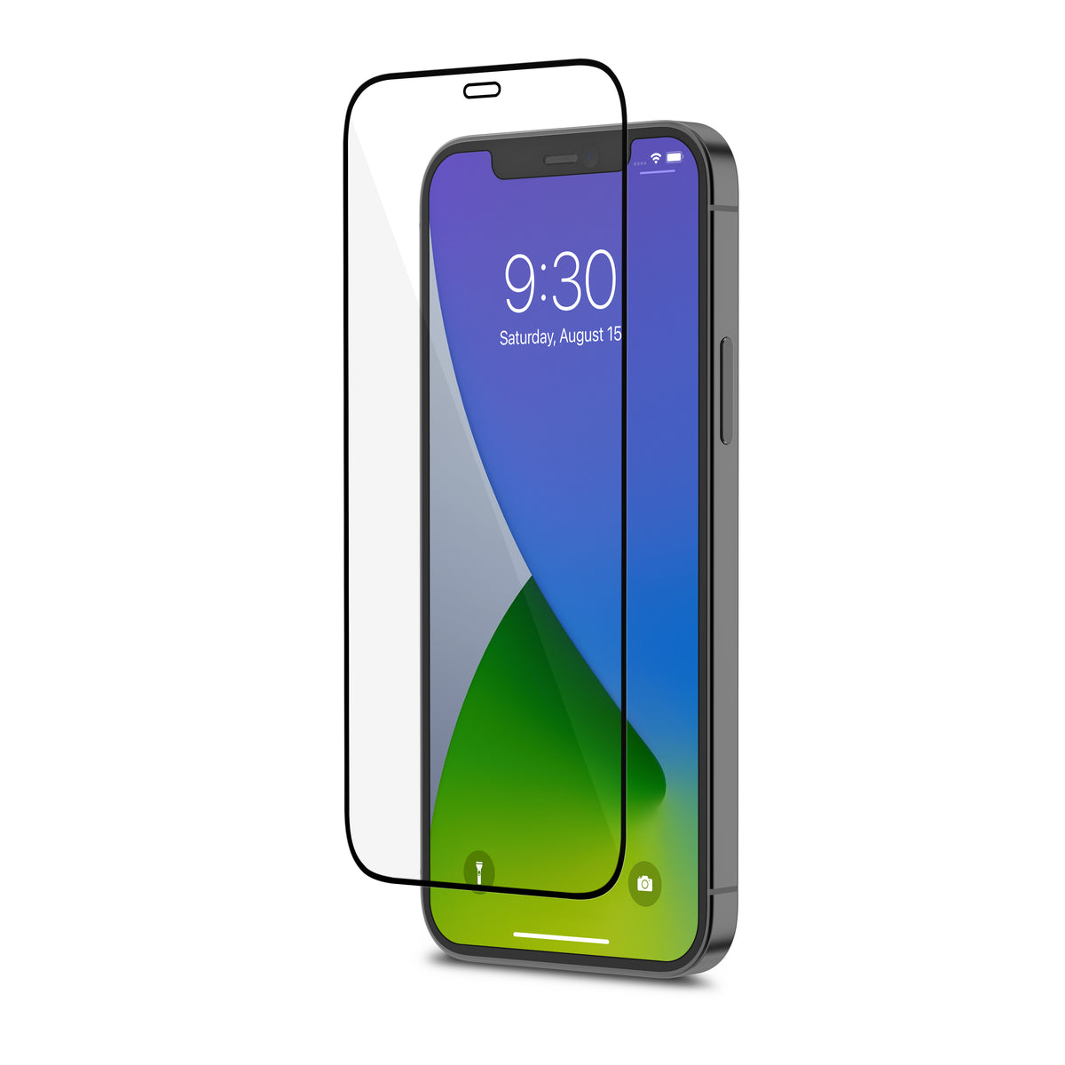 MOSHI iPhone 12/12 Pro - Airfoil Pro Anti-Shatter Screen Protector - Clear with Black Frame