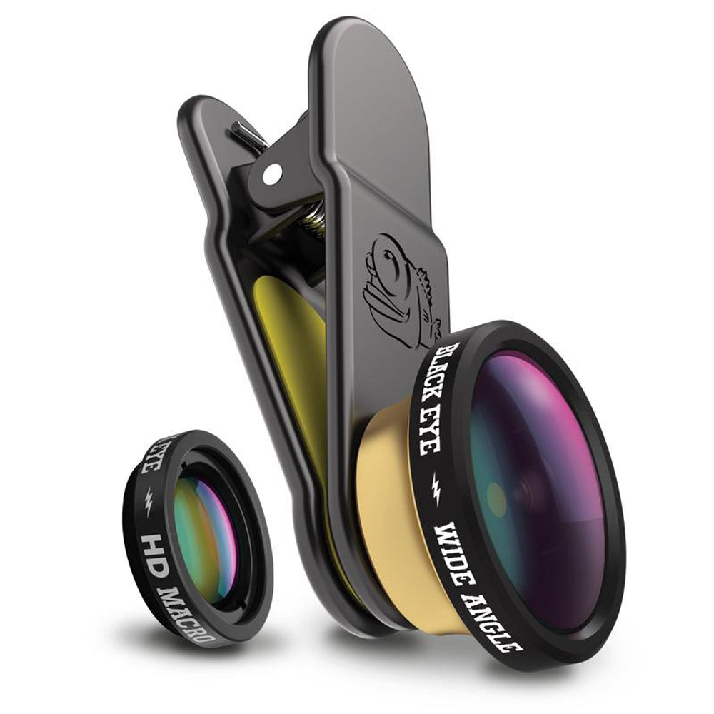 [مفتوح العلبة] مجموعة عدسات بلاك آي العالمية عالية الدقة، عدسة بزاوية واسعة عالية الدقة وعدسة ماكرو عالية الدقة || عدسة ملحقة بالكاميرا