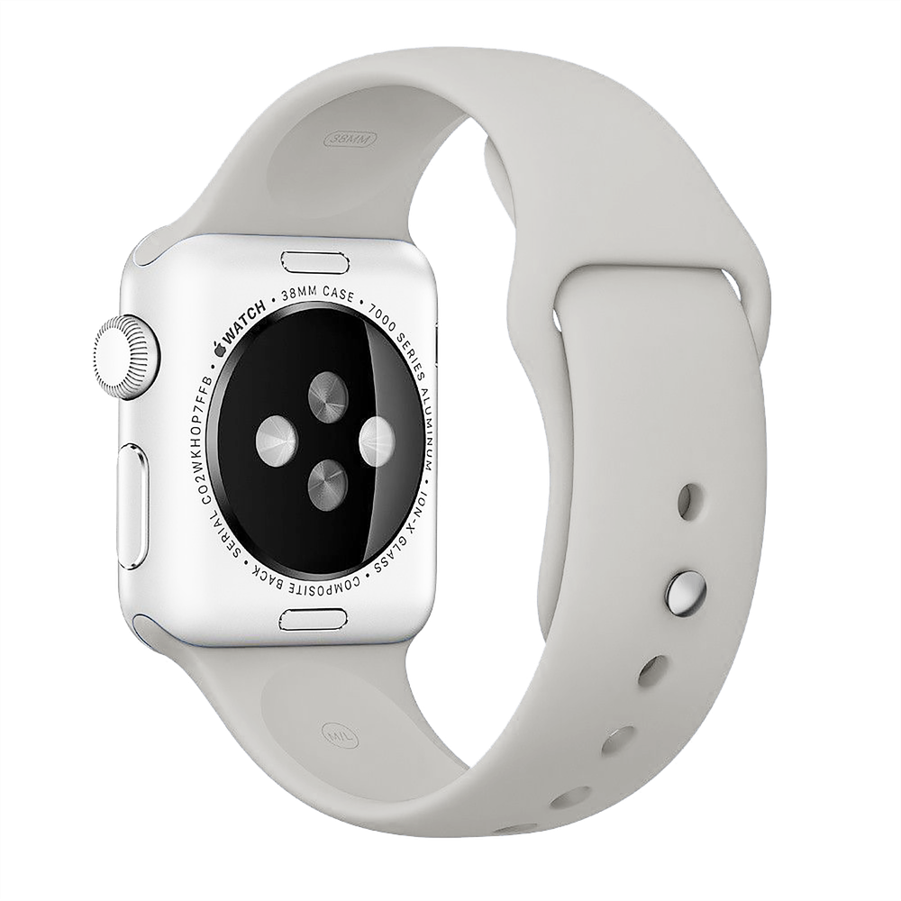 BEHELLO Premium Apple Watch Series 1-8 &amp; SE 38/40mm Silicone Strap - Stone (Apple Watch sold separately)
