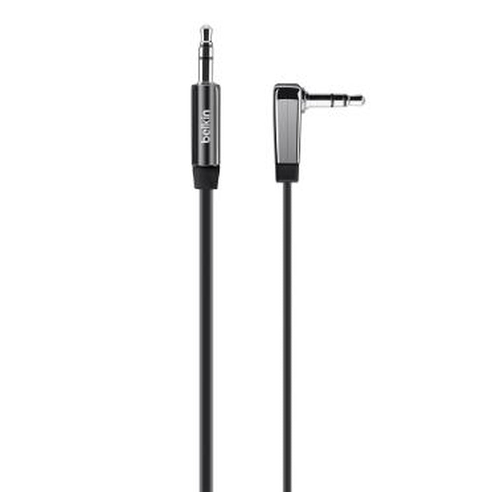 [OPEN BOX] BELKIN 3.5MM Flat Right Angle Aux Cable 0.9M - Black