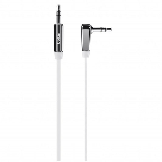[OPEN BOX] BELKIN 3.5MM Flat Right Angle Aux Cable 0.9M - White