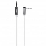 [علبة مفتوحة] كابل صوت BELKIN بزاوية قائمة مسطحة 3.5 مم، طول 0.9 متر - أبيض