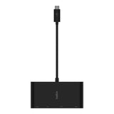 كابل بيلكين USB-C بطول 10 سم إلى HDMI وVGA وDVI وDisplayPort - أسود