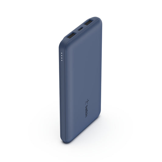 Belkin BoostCharge Power Bank 10K mAh - 15W Quick Charge 2xUSB-C, 2xUSB-A ports for Apple iPhone 12/11 Pro Max/12/11 Pro/12 Mini/12/11/XR/XS/X Max/8/8 Plus iPad Pro/iPad Mini - Blue