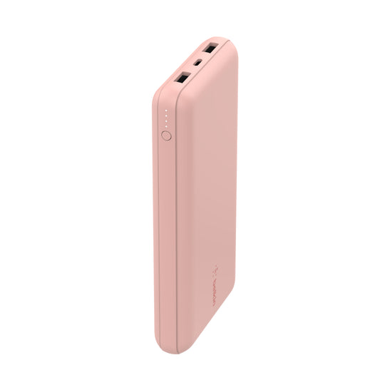 باور بانك بيلكين بوست تشارج 20 ألف 15 واط، منفذ USB-C واحد ومنفذان USB-A - ذهبي وردي