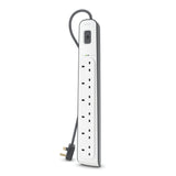 [OPEN BOX] BELKIN 6-Way Surge Protection Strip with 2 Meters Power Cord - White