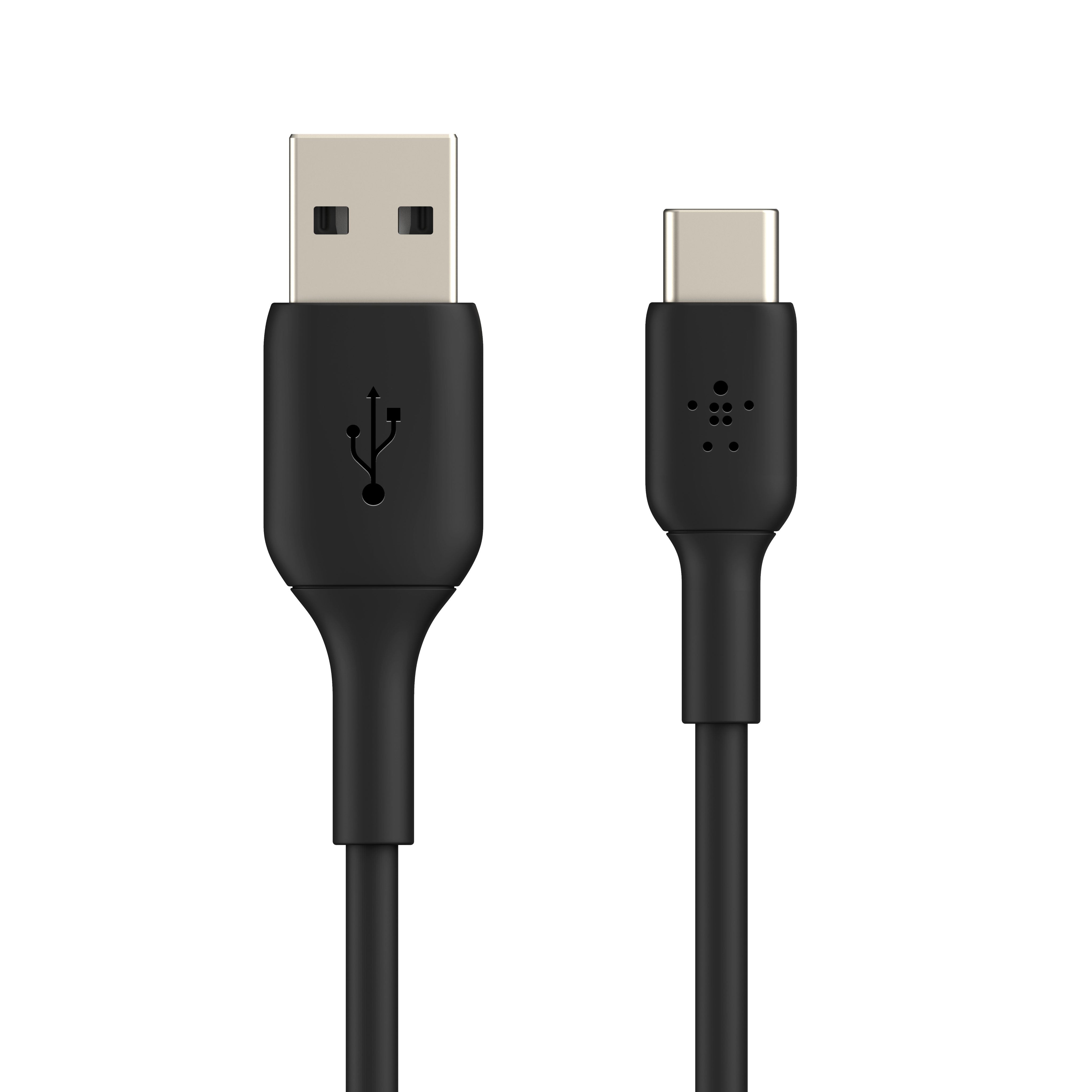 كابل شحن سريع من بيلكين، من نوع USB-C إلى USB-A، مصنوع من مادة PVC، بطول متر واحد - أسود
