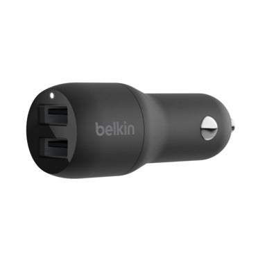 Belkin - Boost Charge Dual USB-A Port Car Charger 24W - Black