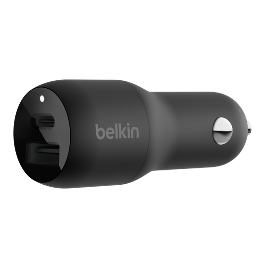 Belkin BOOST?CHARGE 37W Dual Car Charger w/ PPS - Fast Charger, Dual Ports (25W USB-C 12W USB-A) for Apple iPhone 14/13/12 Pro Max Plus, iPad Pro/Air/Mini, Samsung Phones & Tablets - Black