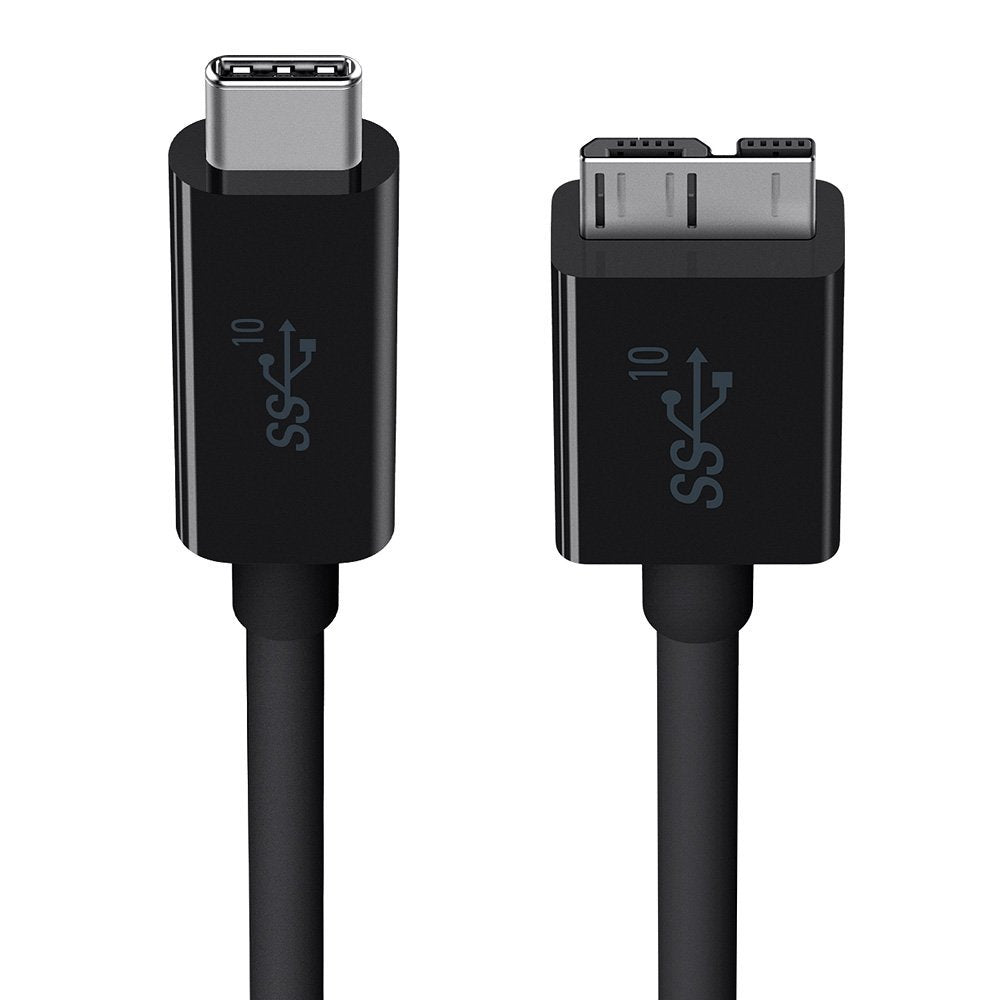 [مفتوح العلبة] كابل BELKIN USB 3.1 - من النوع C إلى Micro B (10 جيجابت في الثانية، 3 أمبير) بطول 1 متر - أسود - معتمد من USB-IF 