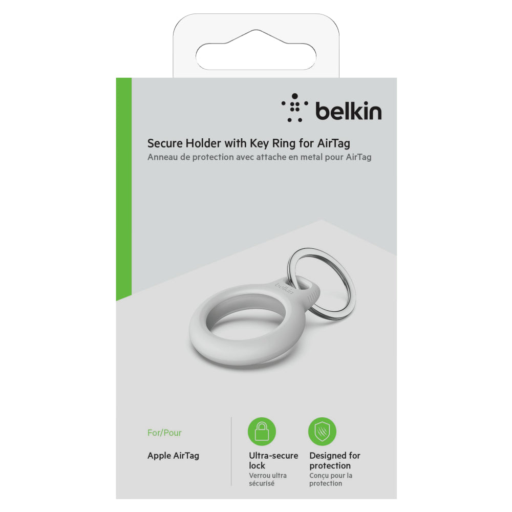 [OPEN BOX] BELKIN AirTag Secure Holder with Keyring - White