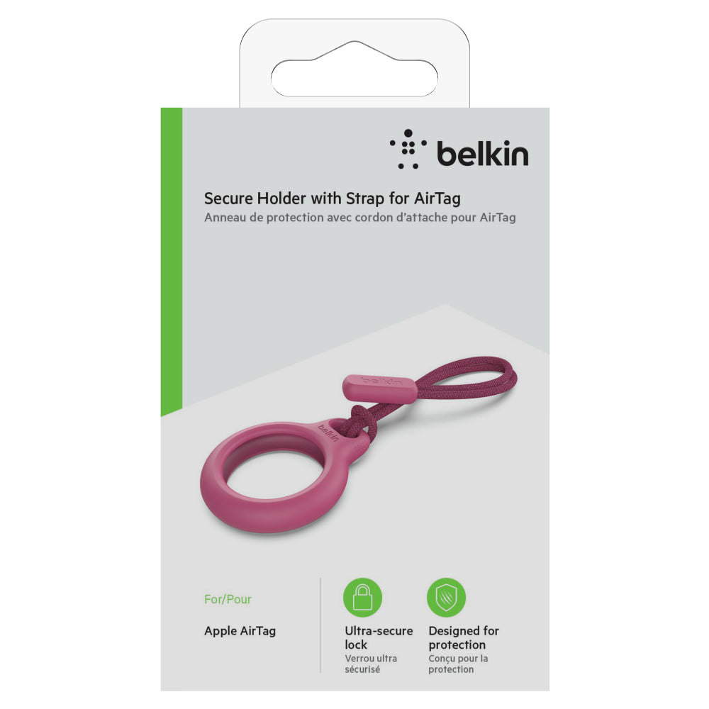 BELKIN AirTag Secure Holder with Strap - Pink