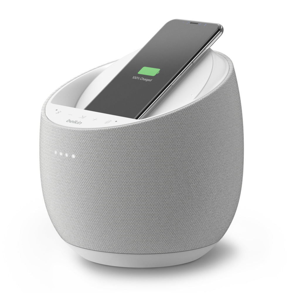 BELKIN SoundForm Elite Hi-Fi Smart Speaker with 10W Wireless Charger - White