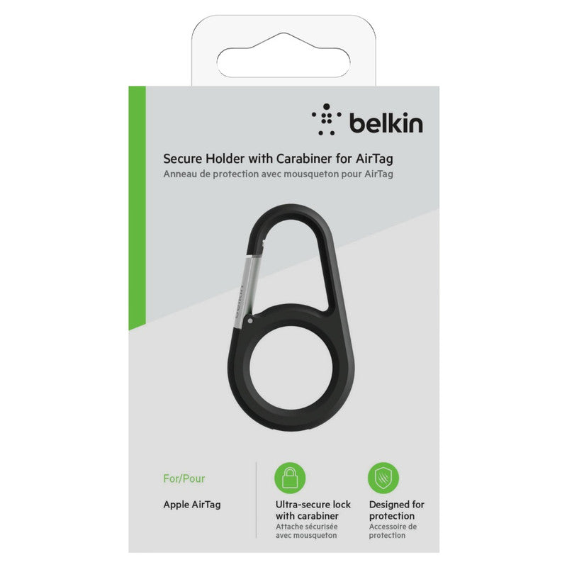 Belkin Secure Holder with Wire Cable for AirTag - Black - Apple