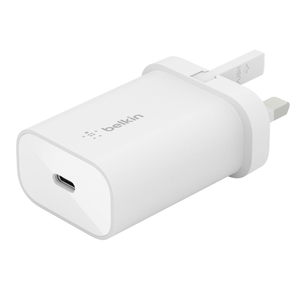 BELKIN BOOSTCHARGE PPS Wall Charger PD 3.0 25 Watts w/ included USB-C to Lightning Cable 1meter - White